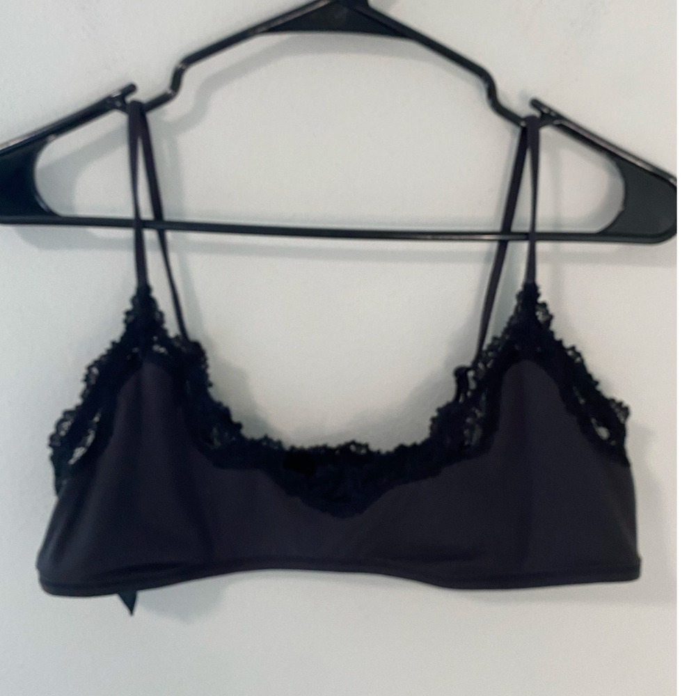 SKIMS Lace Scoop Bralette Black Women’s Size XL